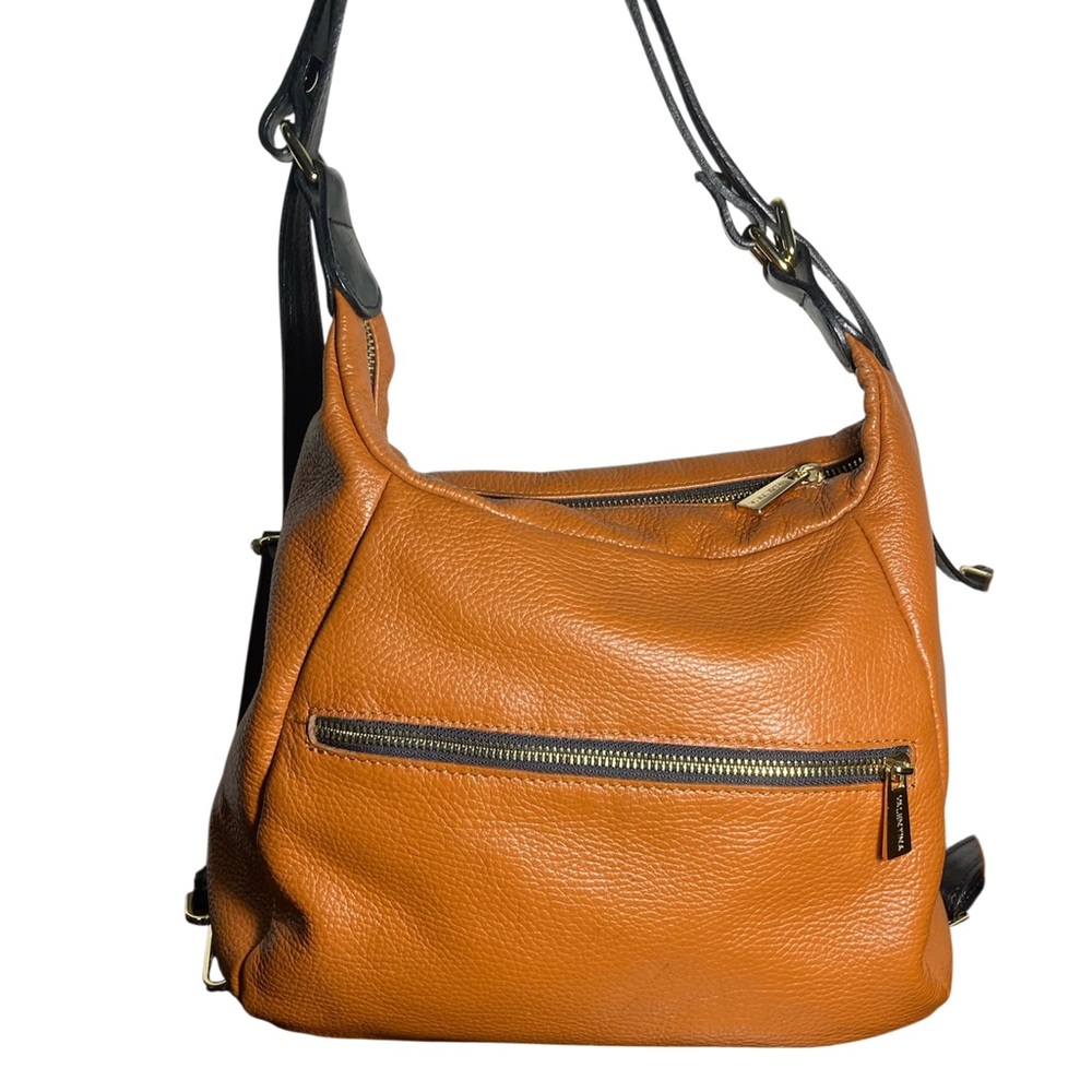 Valentina Italia peeble Leather backpack, Shoulder Bag - Picture 2 of 9